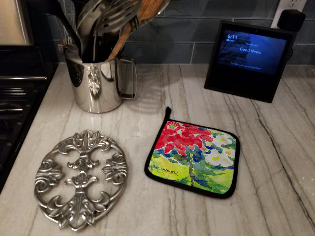Flower Pot Holder Set of 2 Heat Resistant Quilted Hot Pads 7.5 x 7.5 Inch, Insulated Kitchen Trivets for Cooking & Baking