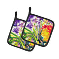 Flower Pot Holder Set of 2 Heat Resistant Quilted Hot Pads 7.5 x 7.5 Inch, Insulated Kitchen Trivets for Cooking & Baking