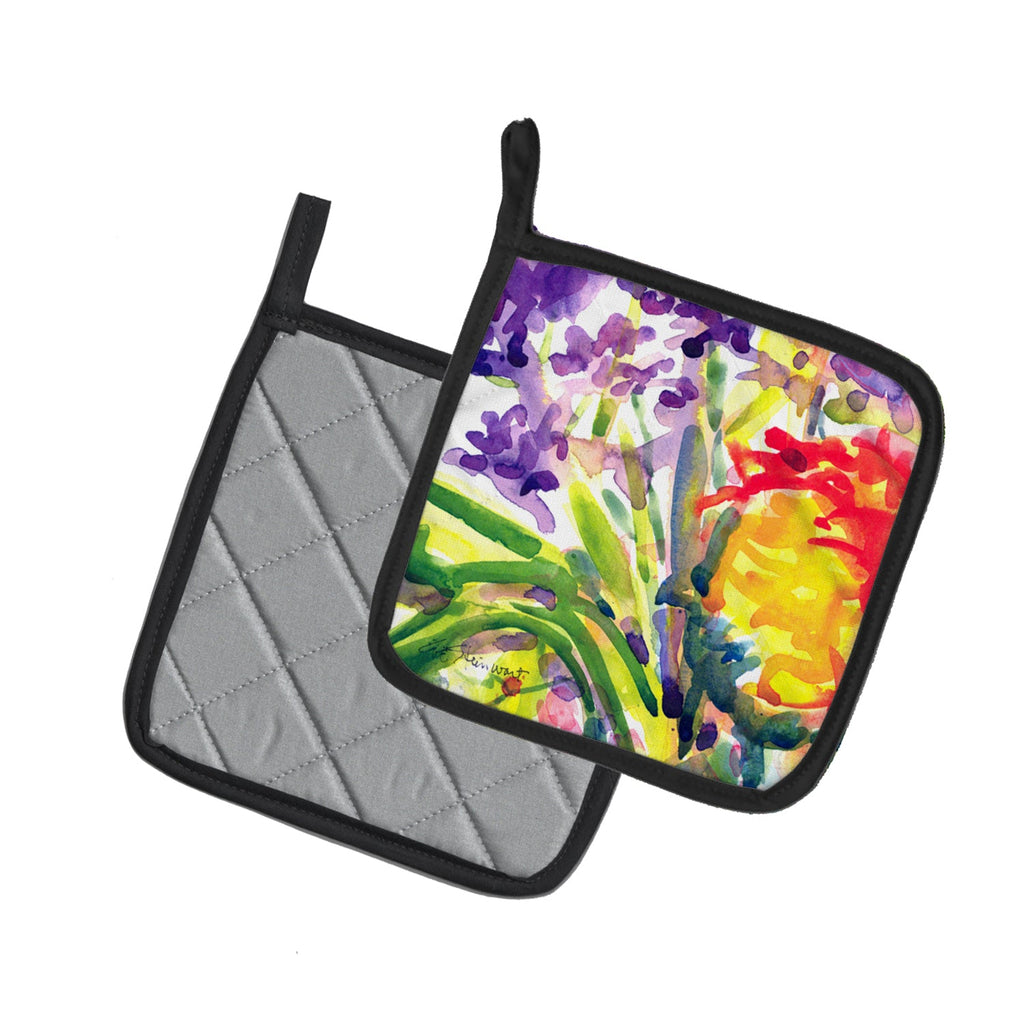 Flower Pot Holder Set of 2 Heat Resistant Quilted Hot Pads 7.5 x 7.5 Inch, Insulated Kitchen Trivets for Cooking & Baking