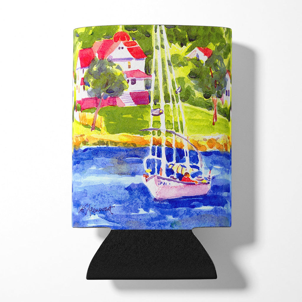 Sailboat on the lake Can or Bottle Hugger Cooler Sleeve for Standard 12 oz Cans, Insulated Foam Beer & Soda Can Hugger Reusable