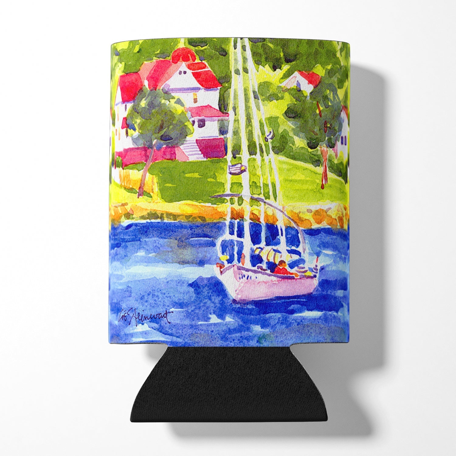 Sailboat on the lake Can or Bottle Hugger Cooler Sleeve for Standard 12 oz Cans, Insulated Foam Beer & Soda Can Hugger Reusable