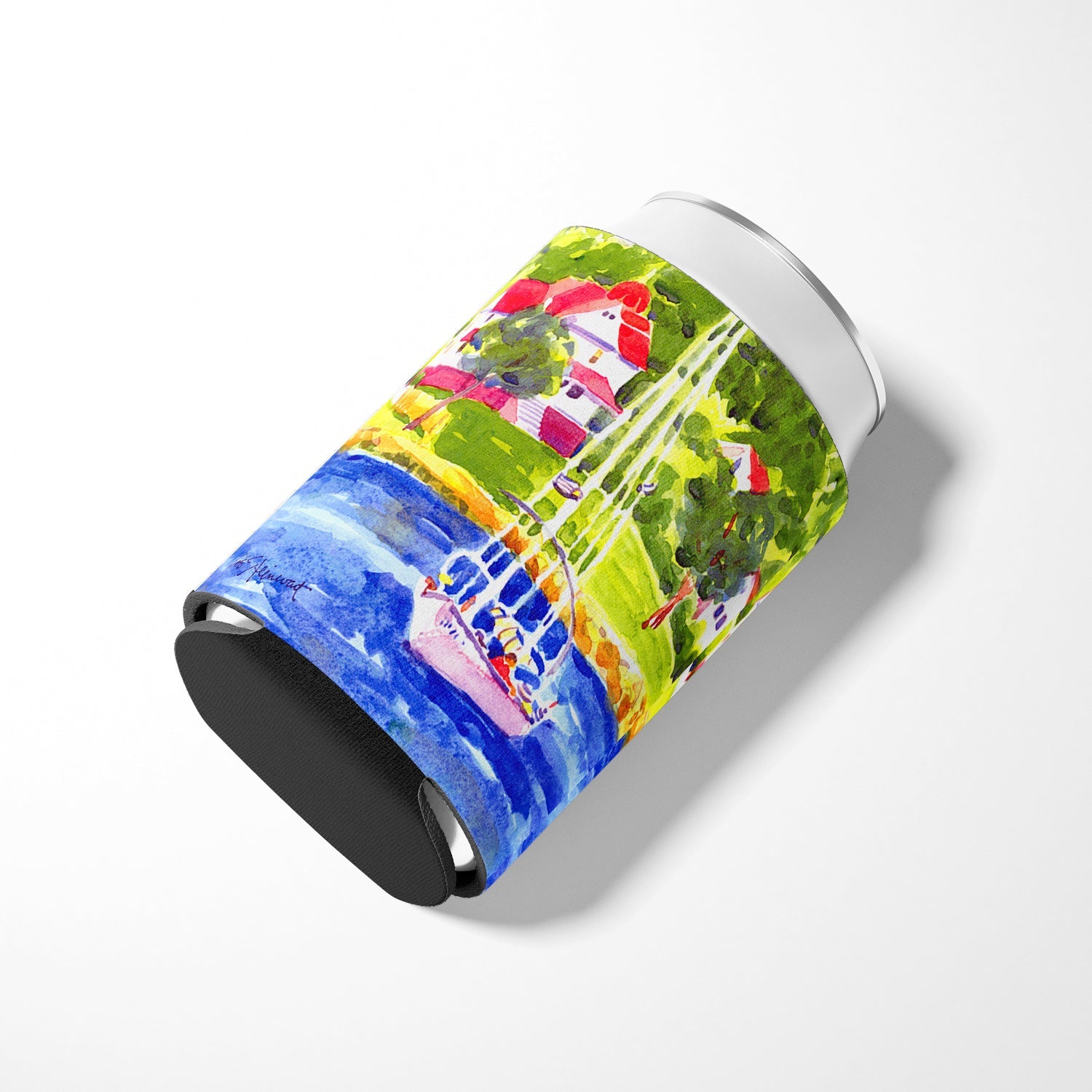 Sailboat on the lake Can or Bottle Hugger Cooler Sleeve for Standard 12 oz Cans, Insulated Foam Beer & Soda Can Hugger Reusable