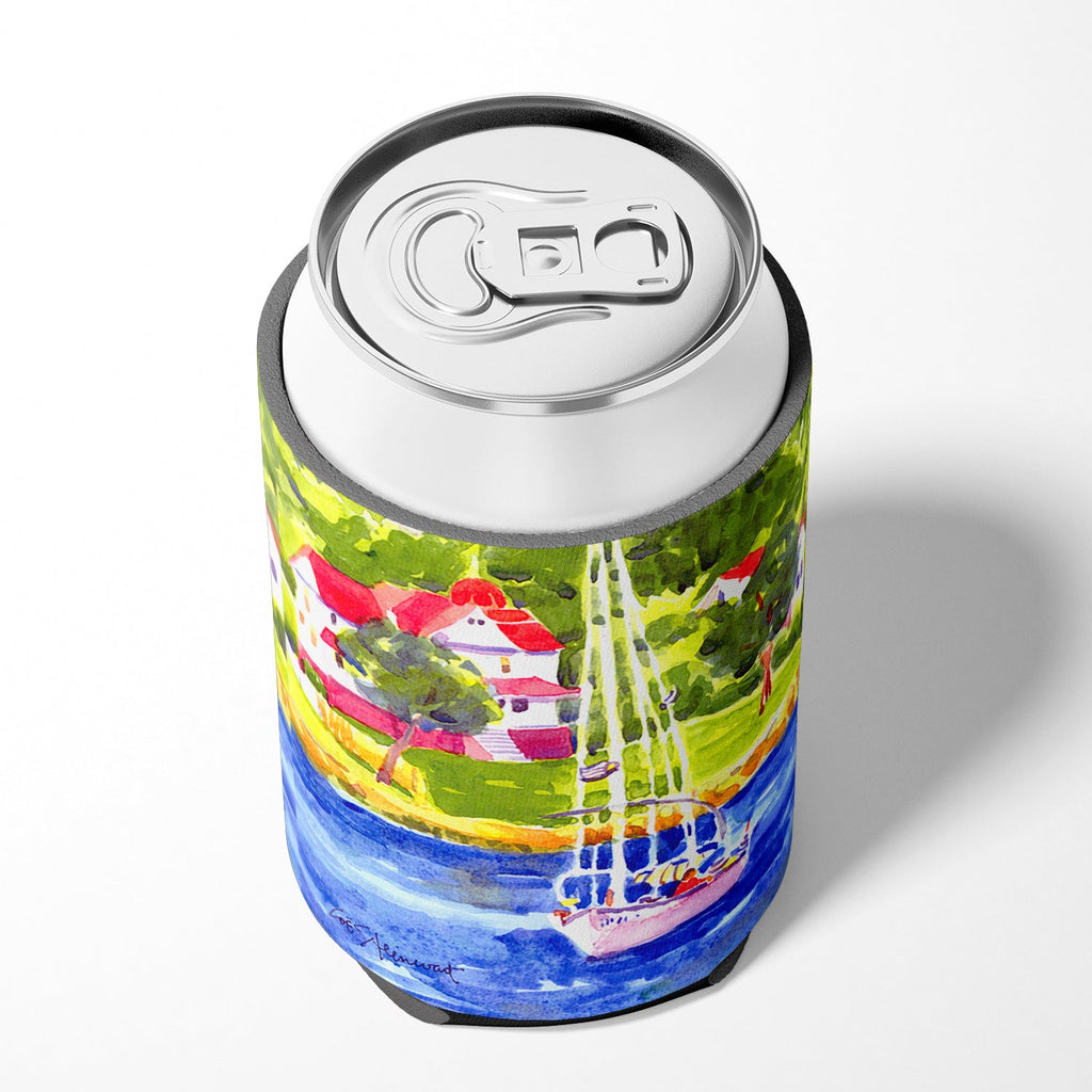 Sailboat on the lake Can or Bottle Hugger Cooler Sleeve for Standard 12 oz Cans, Insulated Foam Beer & Soda Can Hugger Reusable