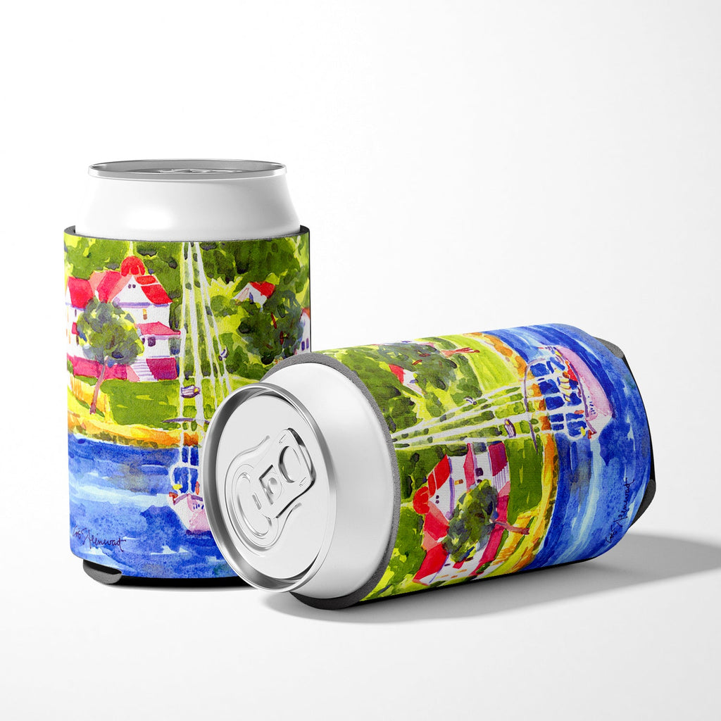 Sailboat on the lake Can or Bottle Hugger Cooler Sleeve for Standard 12 oz Cans, Insulated Foam Beer & Soda Can Hugger Reusable
