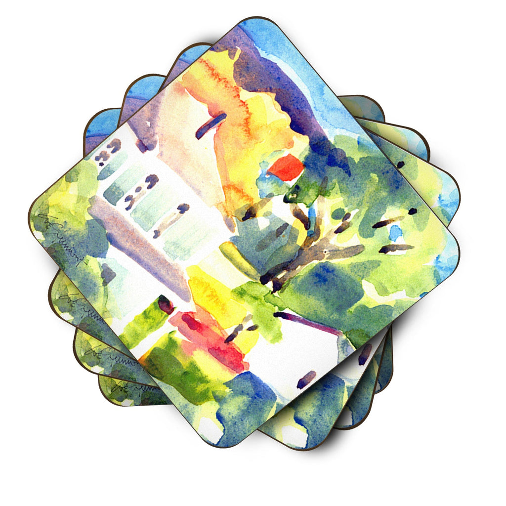 Houses Foam Coasters Set of 4 Cup Coasters for Indoor Outdoor, Tabletop Protection, Anti Slip, Mouse pad Material