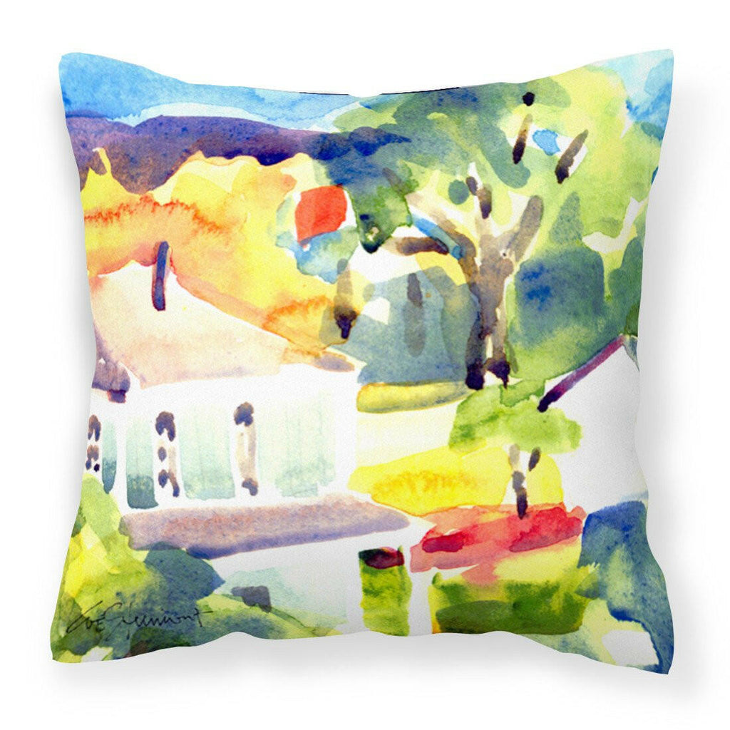 Houses Decorative Throw Pillow 14x14 Indoor Outdoor Accent Cushion, Fabric Cover with Insert for Sofa, Bed, Porch & Living Room