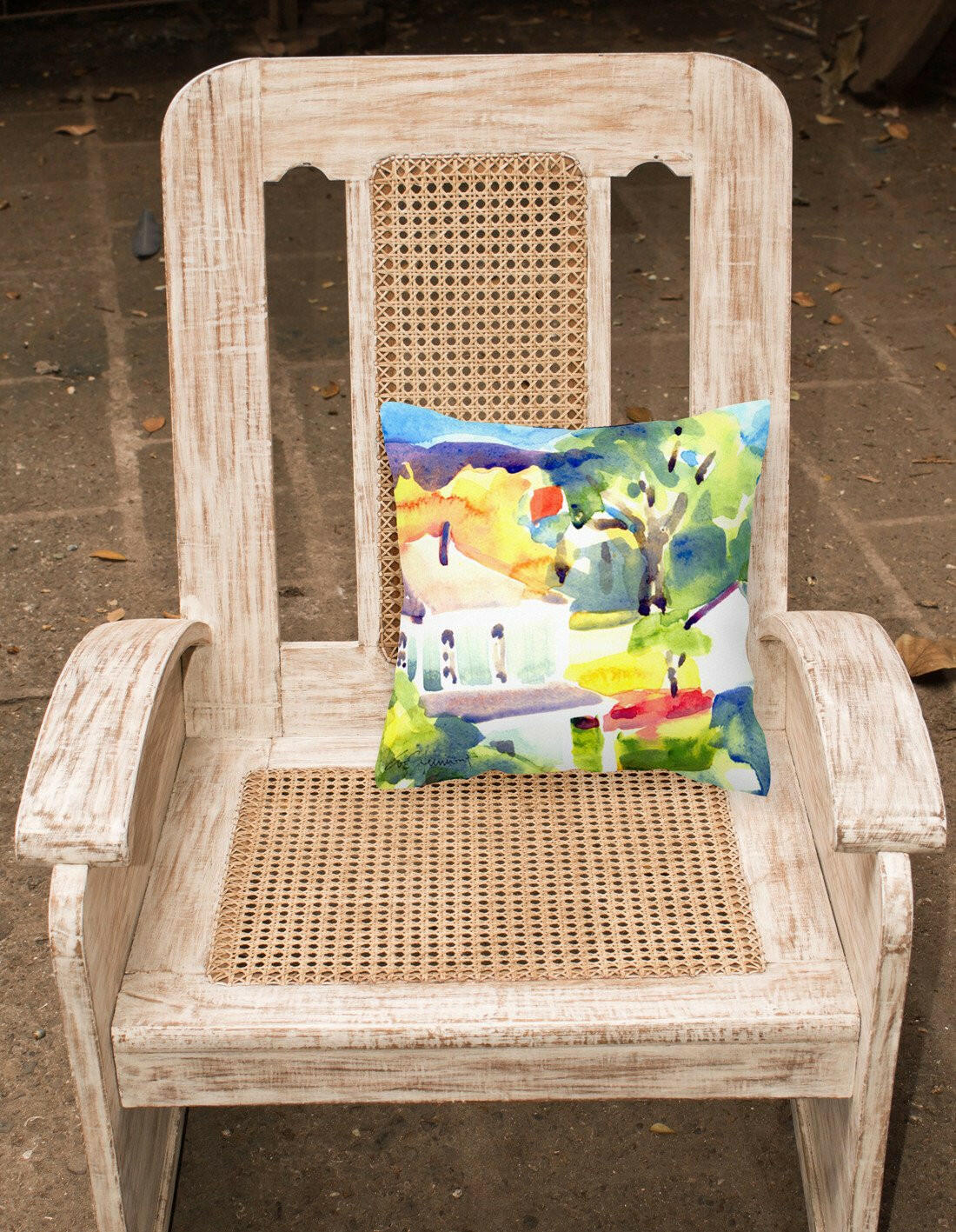 Houses Decorative Throw Pillow 14x14 Indoor Outdoor Accent Cushion, Fabric Cover with Insert for Sofa, Bed, Porch & Living Room