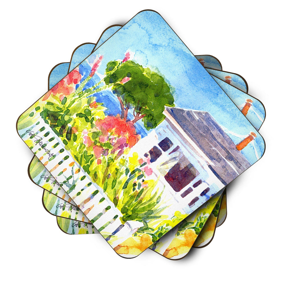 Houses Foam Coasters Set of 4 Cup Coasters for Indoor Outdoor, Tabletop Protection, Anti Slip, Mouse pad Material