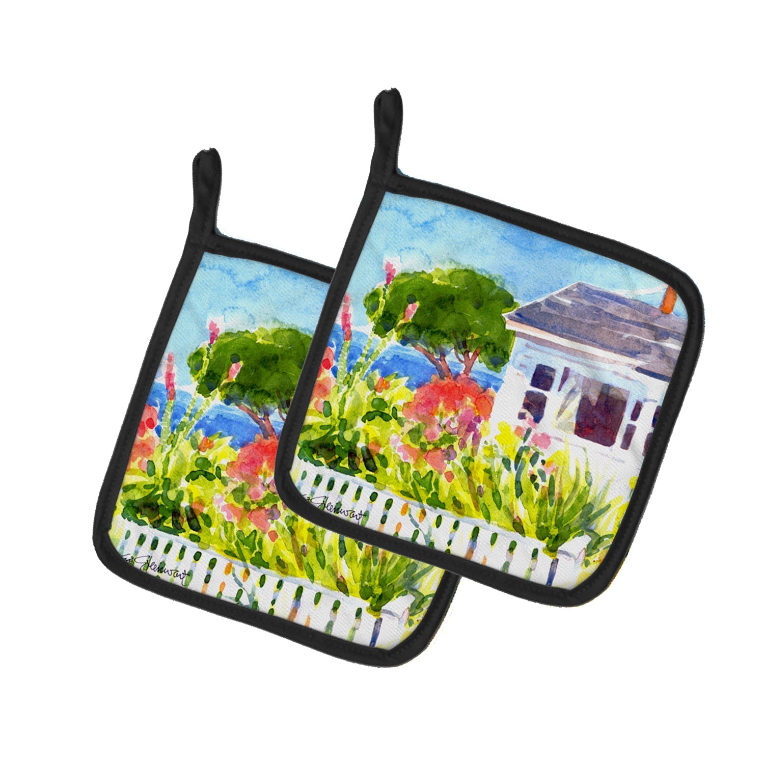 Houses Pot Holder Set of 2 Heat Resistant Quilted Hot Pads 7.5 x 7.5 Inch, Insulated Kitchen Trivets for Cooking & Baking