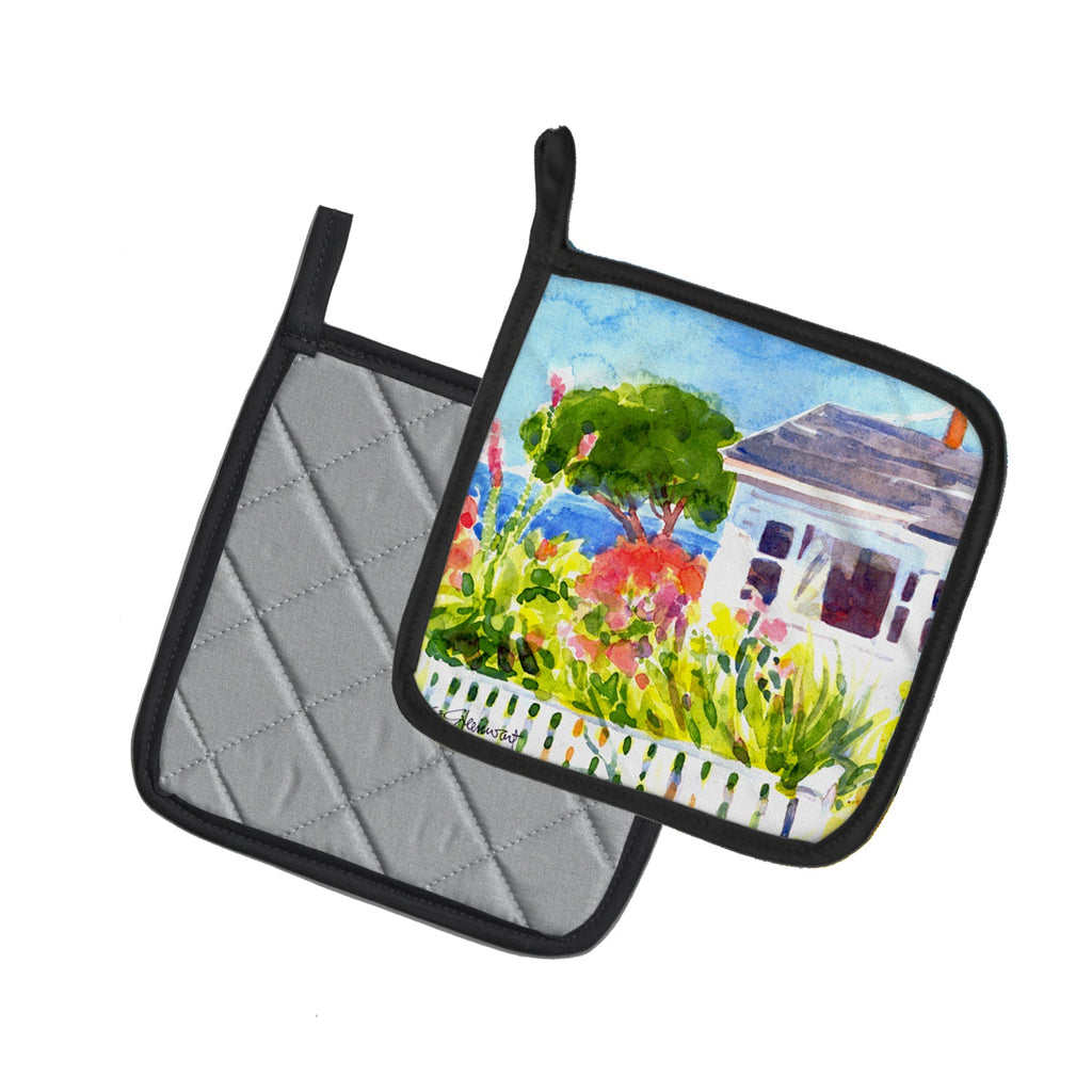 Houses Pot Holder Set of 2 Heat Resistant Quilted Hot Pads 7.5 x 7.5 Inch, Insulated Kitchen Trivets for Cooking & Baking