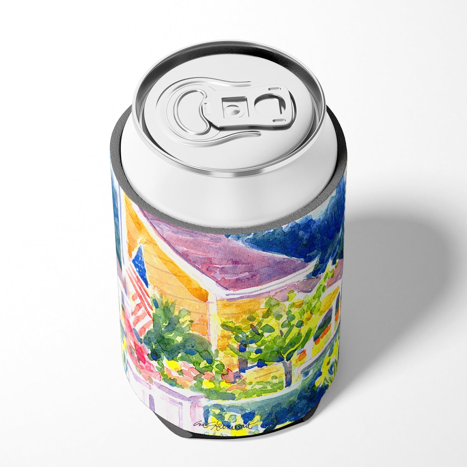 Houses Can or Bottle Hugger Cooler Sleeve for Standard 12 oz Cans, Insulated Foam Beer & Soda Can Hugger Reusable
