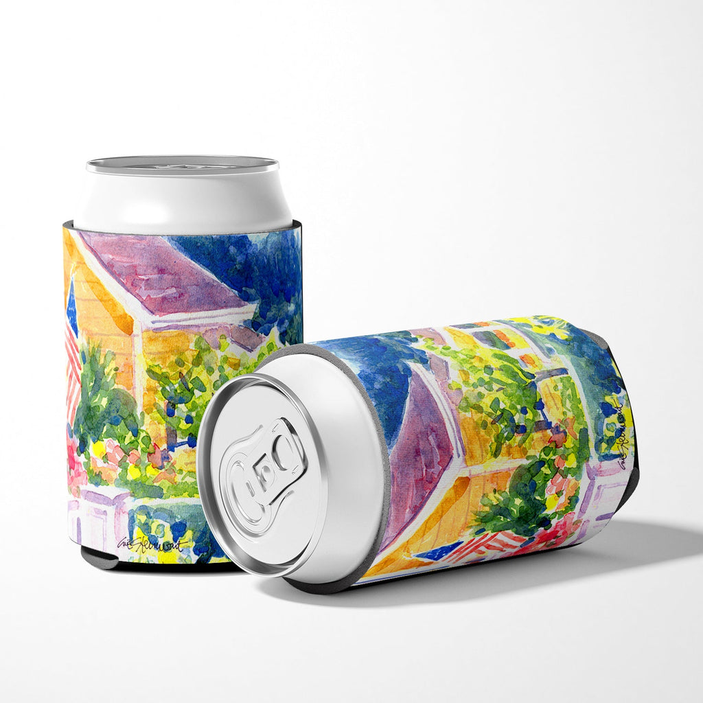 Houses Can or Bottle Hugger Cooler Sleeve for Standard 12 oz Cans, Insulated Foam Beer & Soda Can Hugger Reusable