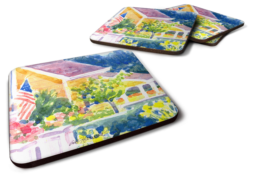 Houses Foam Coasters Set of 4 Cup Coasters for Indoor Outdoor, Tabletop Protection, Anti Slip, Mouse pad Material