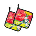 Flower Pot Holder Set of 2 Heat Resistant Quilted Hot Pads 7.5 x 7.5 Inch, Insulated Kitchen Trivets for Cooking & Baking