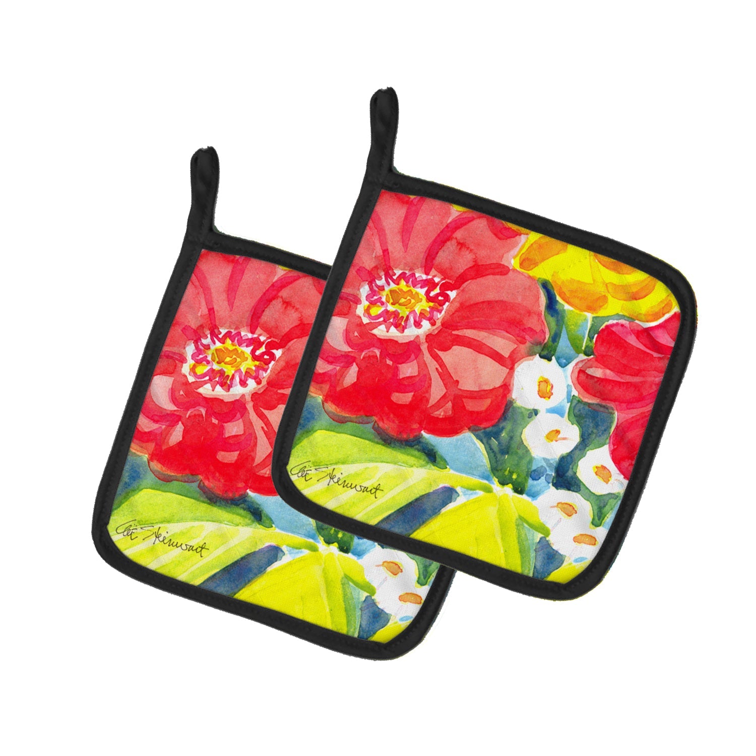 Flower Pot Holder Set of 2 Heat Resistant Quilted Hot Pads 7.5 x 7.5 Inch, Insulated Kitchen Trivets for Cooking & Baking