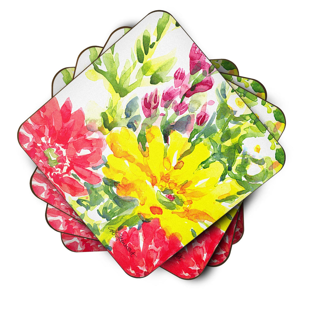 Flower Foam Coasters Set of 4 Cup Coasters for Indoor Outdoor, Tabletop Protection, Anti Slip, Mouse pad Material
