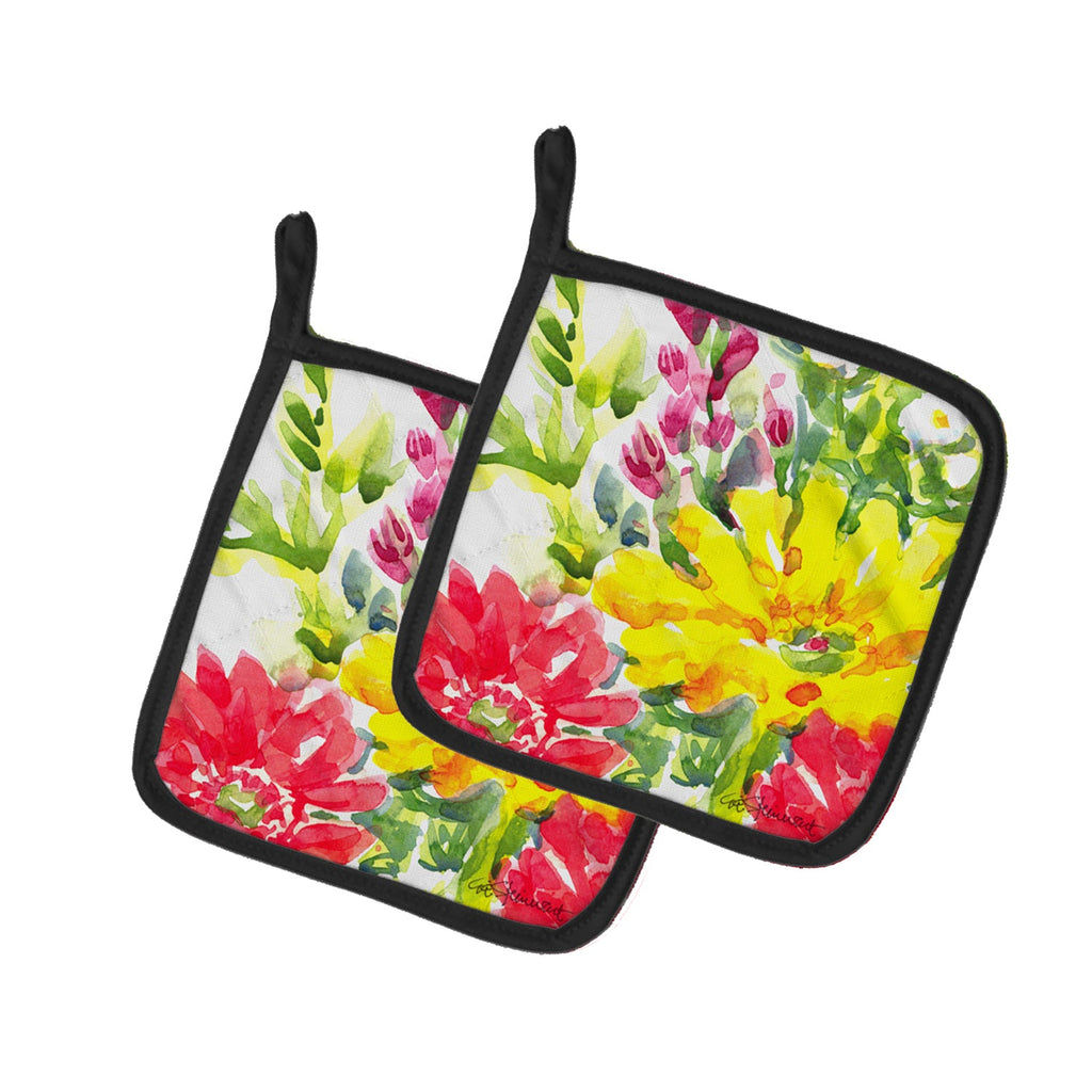 Flower Pot Holder Set of 2 Heat Resistant Quilted Hot Pads 7.5 x 7.5 Inch, Insulated Kitchen Trivets for Cooking & Baking