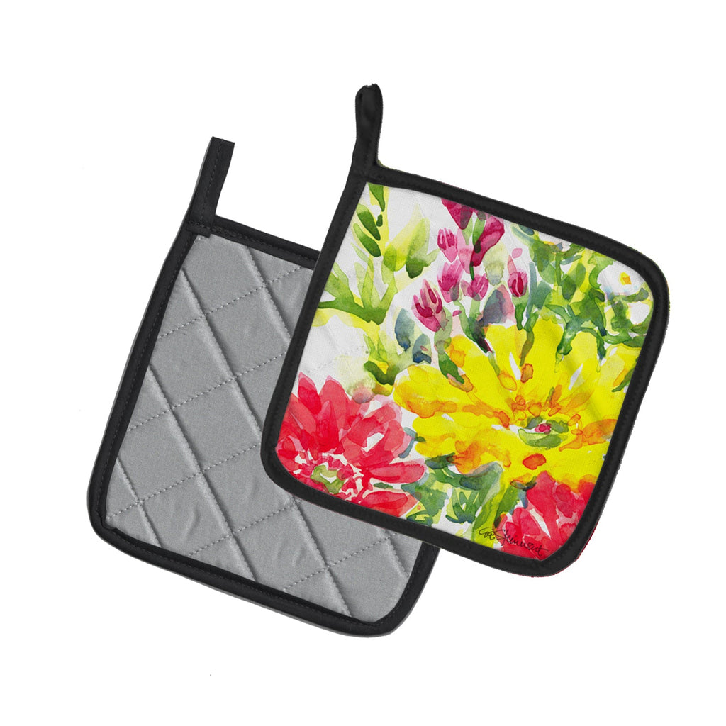 Flower Pot Holder Set of 2 Heat Resistant Quilted Hot Pads 7.5 x 7.5 Inch, Insulated Kitchen Trivets for Cooking & Baking