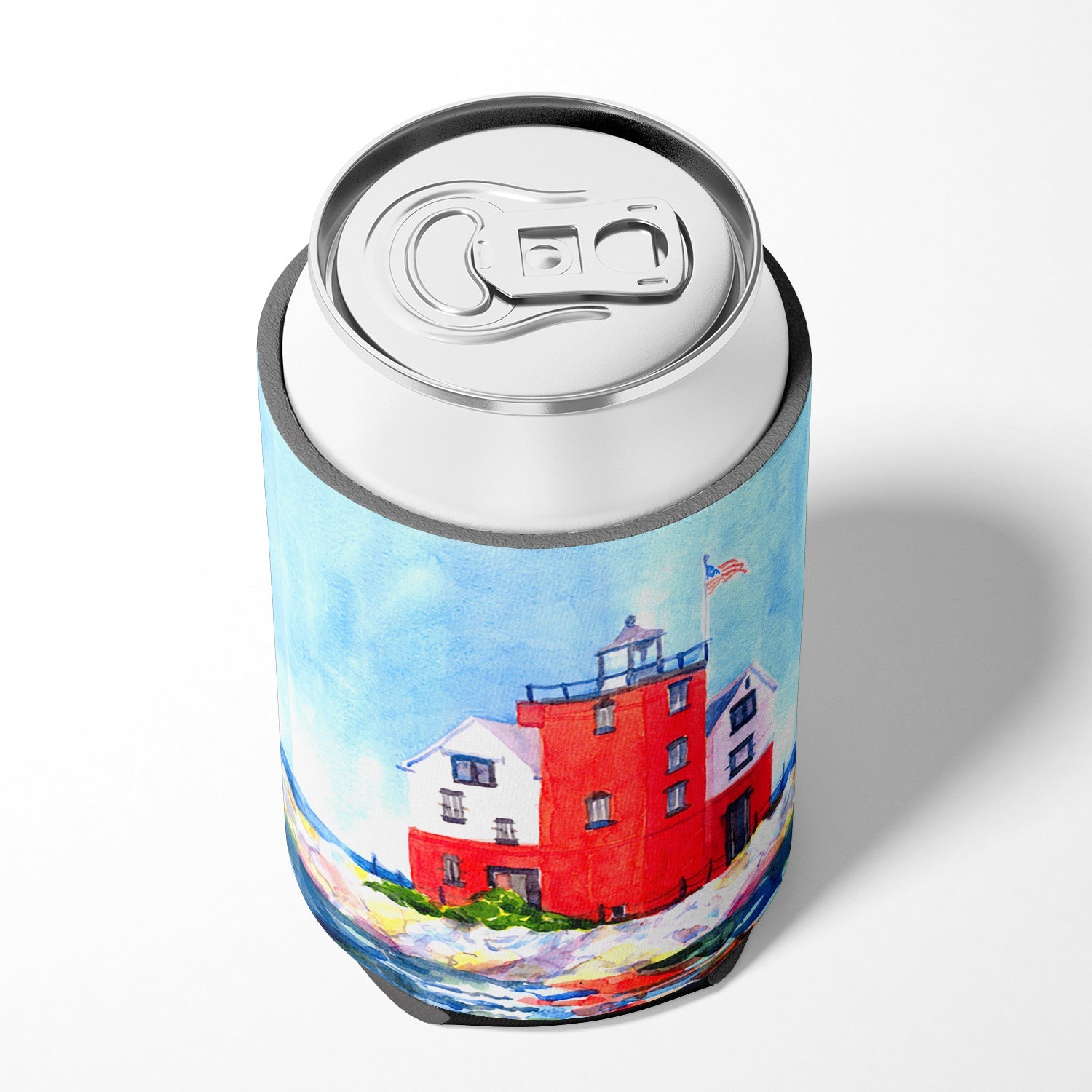 Lighthouse on the rocks Harbour Can or Bottle Hugger Cooler Sleeve for Standard 12 oz Cans, Insulated Foam Beer & Soda Can Hugger Reusable