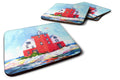 Lighthouse on the rocks Harbour Foam Coasters Set of 4 Cup Coasters for Indoor Outdoor, Tabletop Protection, Anti Slip, Mouse pad Material