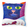Big Blue Cat Decorative Throw Pillow 14x14 Indoor Outdoor Accent Cushion, Fabric Cover with Insert for Sofa, Bed, Porch & Living Room