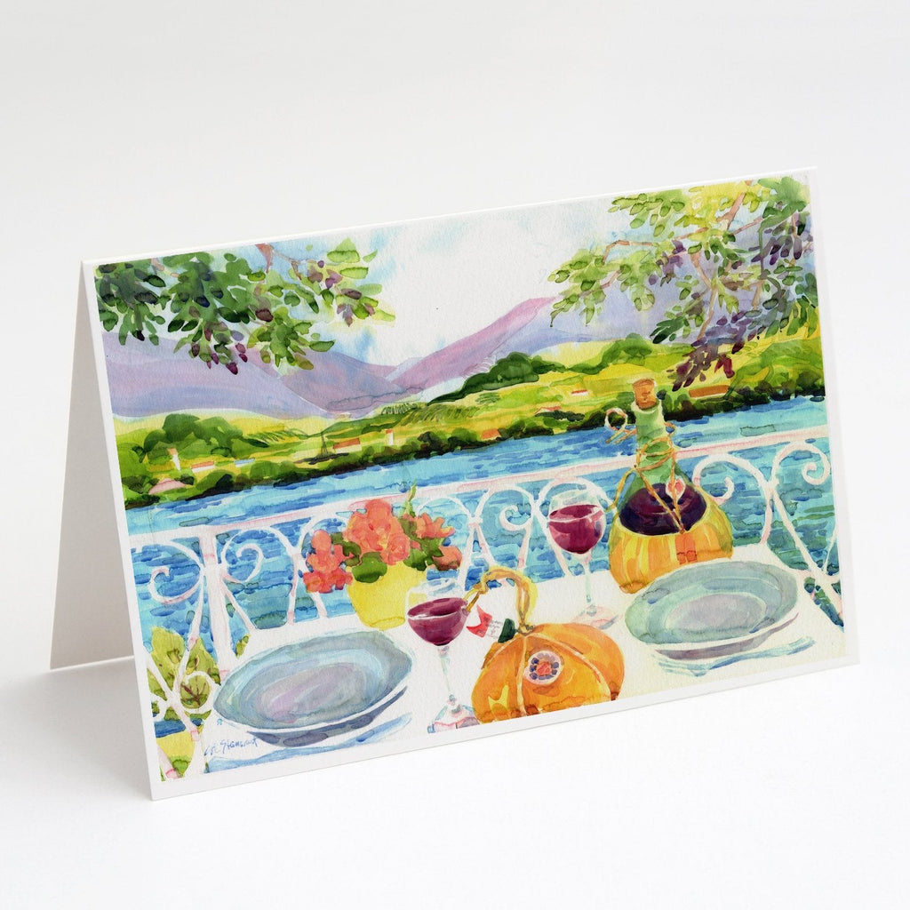 Afternoon of Grape Delights Wine Greeting Cards Pack of 8 Blank Cards with Envelopes Whimsical A7 Size 5x7