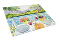 Afternoon of Grape Delights Wine Cutting Board Tempered Glass Kitchen Cutting Surface, Heat Resistant Chopping, Non-Slip Feet, Food Prep & Serving