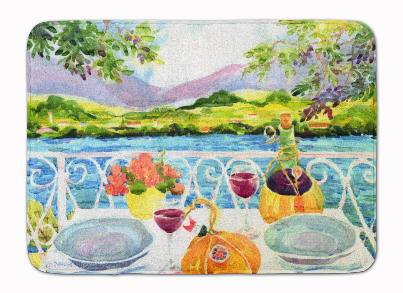 Afternoon of Grape Delights Wine Memory Foam Kitchen Mat Machine Washable Anti-Fatigue Cushion Comfort Bath or Kitchen Rug