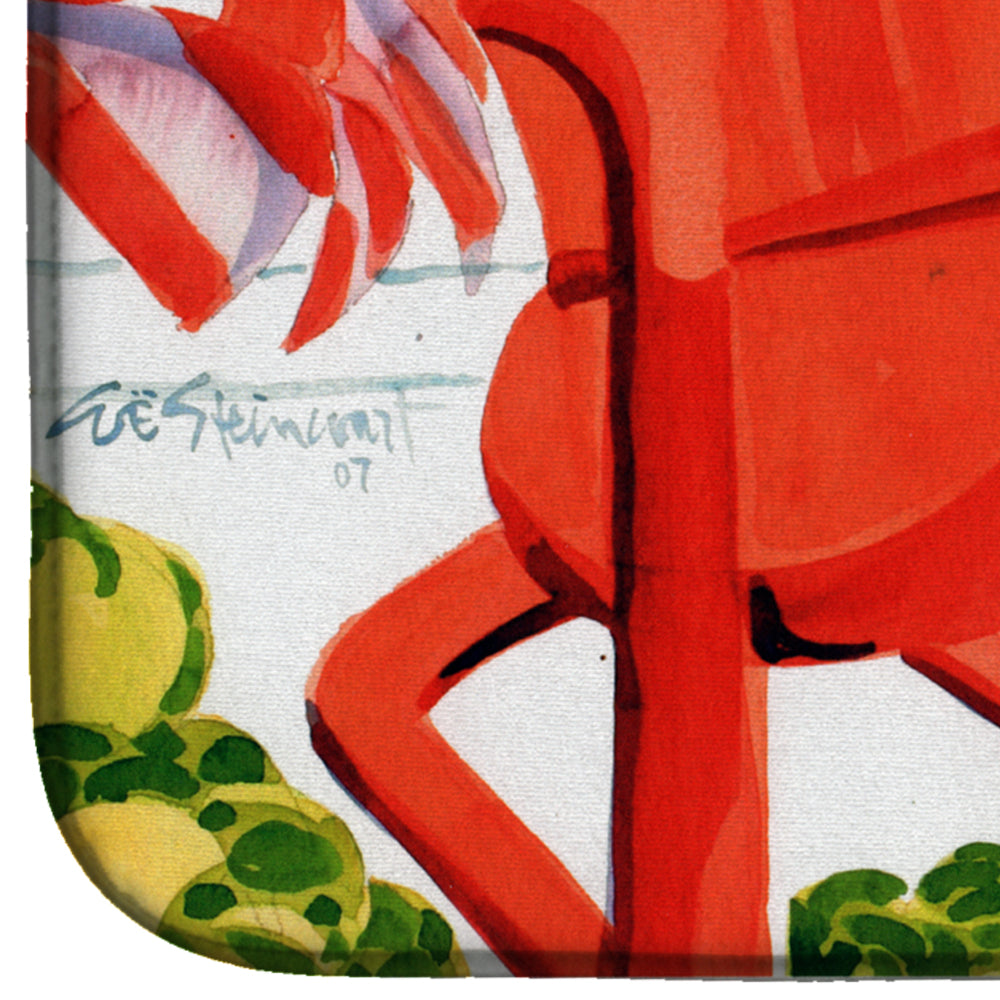 Red Chairs Patio View Dish Drying Mat Absorbent Dish Drying Mat Pad for Kitchen Counter Dish Drainer Mat for Countertop, 14 x 21", Multicolor