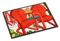 Red Chairs Patio View Doormat Indoor Outdoor 18H X 27W Front Door Mat Rugs for Entryway, Non Slip Washable