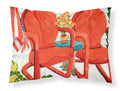Red Chairs Patio View Standard Pillowcase Lightweight Super Soft Easy Care Decorative Artwork Pillowcase, Standard