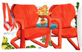 Red Chairs Patio View Decorative Throw Pillow 12x16 Indoor Outdoor Accent Cushion, Fabric Cover with Insert for Sofa, Bed, Porch & Living Room