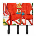 Red Chairs Patio View Leash or Key Holder Wall Hooks, Coat Rack Wall Mount, for Hanging Keys, Towels, Aprons, Leashes