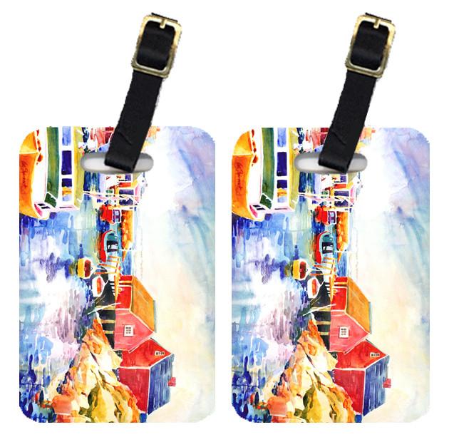 Boats at Harbour with a view Luggage Tag