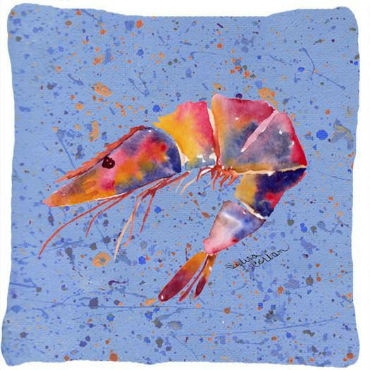 Shrimp Decorative Throw Pillow 14x14 Indoor Outdoor Accent Cushion, Fabric Cover with Insert for Sofa, Bed, Porch & Living Room