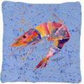 Shrimp Decorative Throw Pillow 14x14 Indoor Outdoor Accent Cushion, Fabric Cover with Insert for Sofa, Bed, Porch & Living Room