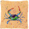 Crab Decorative Throw Pillow 14x14 Indoor Outdoor Accent Cushion, Fabric Cover with Insert for Sofa, Bed, Porch & Living Room
