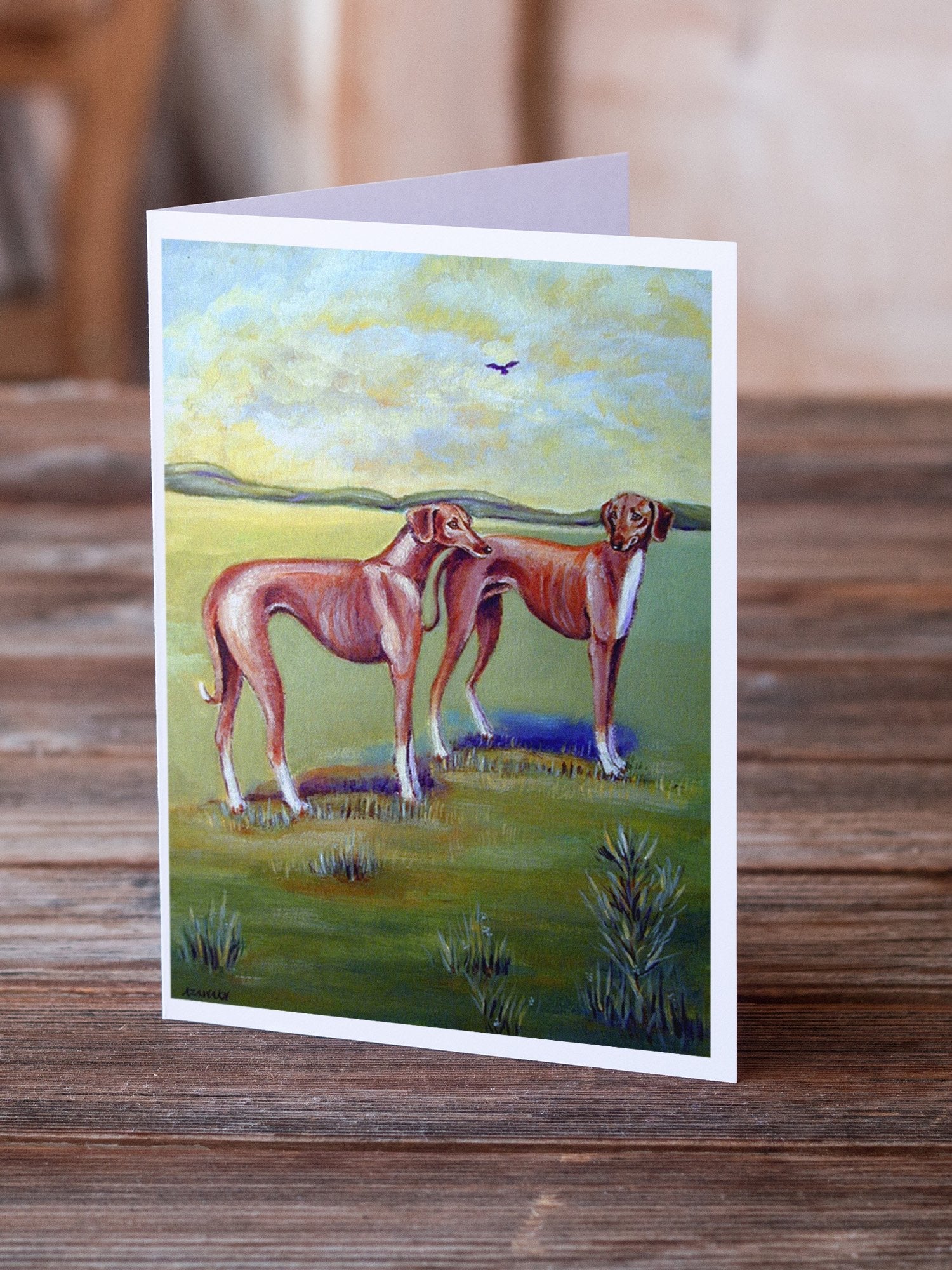 Azawakh Hound Greeting Cards Pack of 8 Blank Cards with Envelopes Whimsical A7 Size 5x7