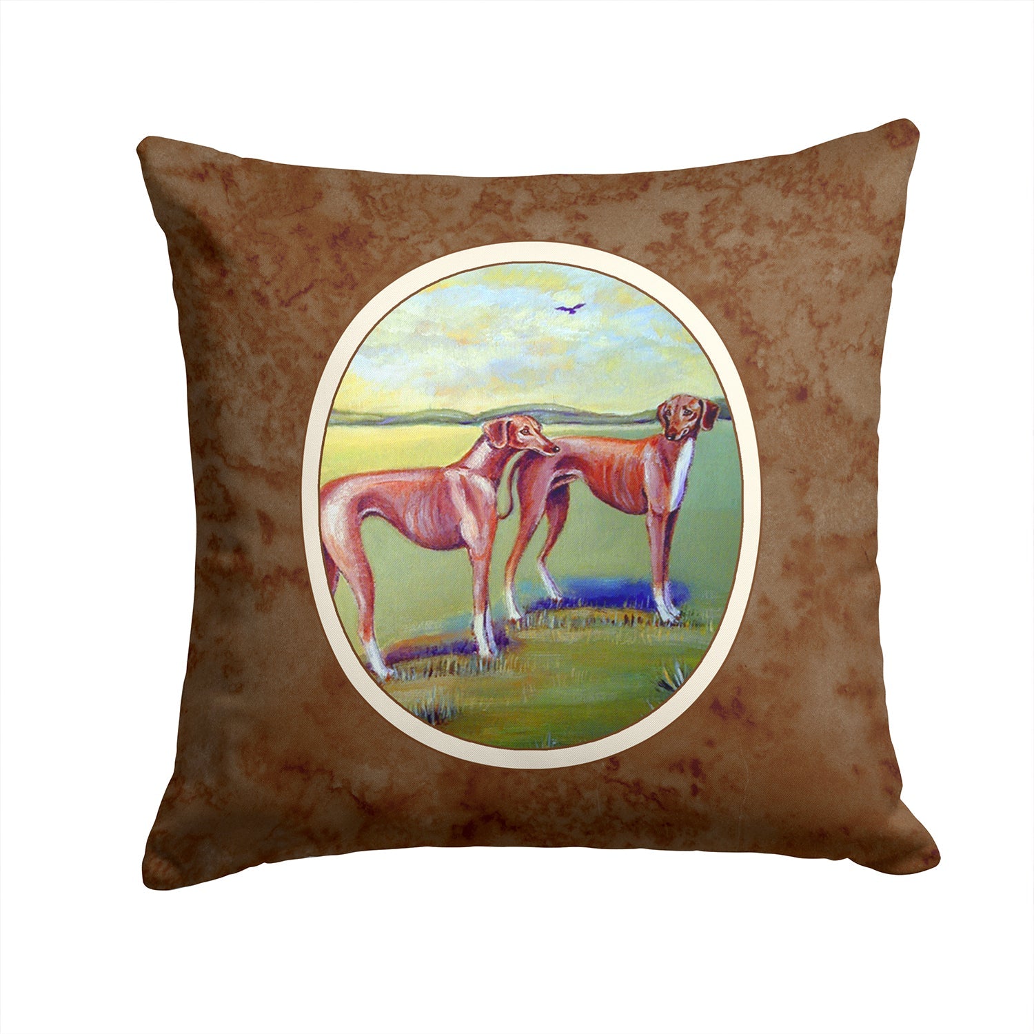 Azawakh Hound Decorative Throw Pillow 14x14 Indoor Outdoor Accent Cushion, Fabric Cover with Insert for Sofa, Bed, Porch & Living Room