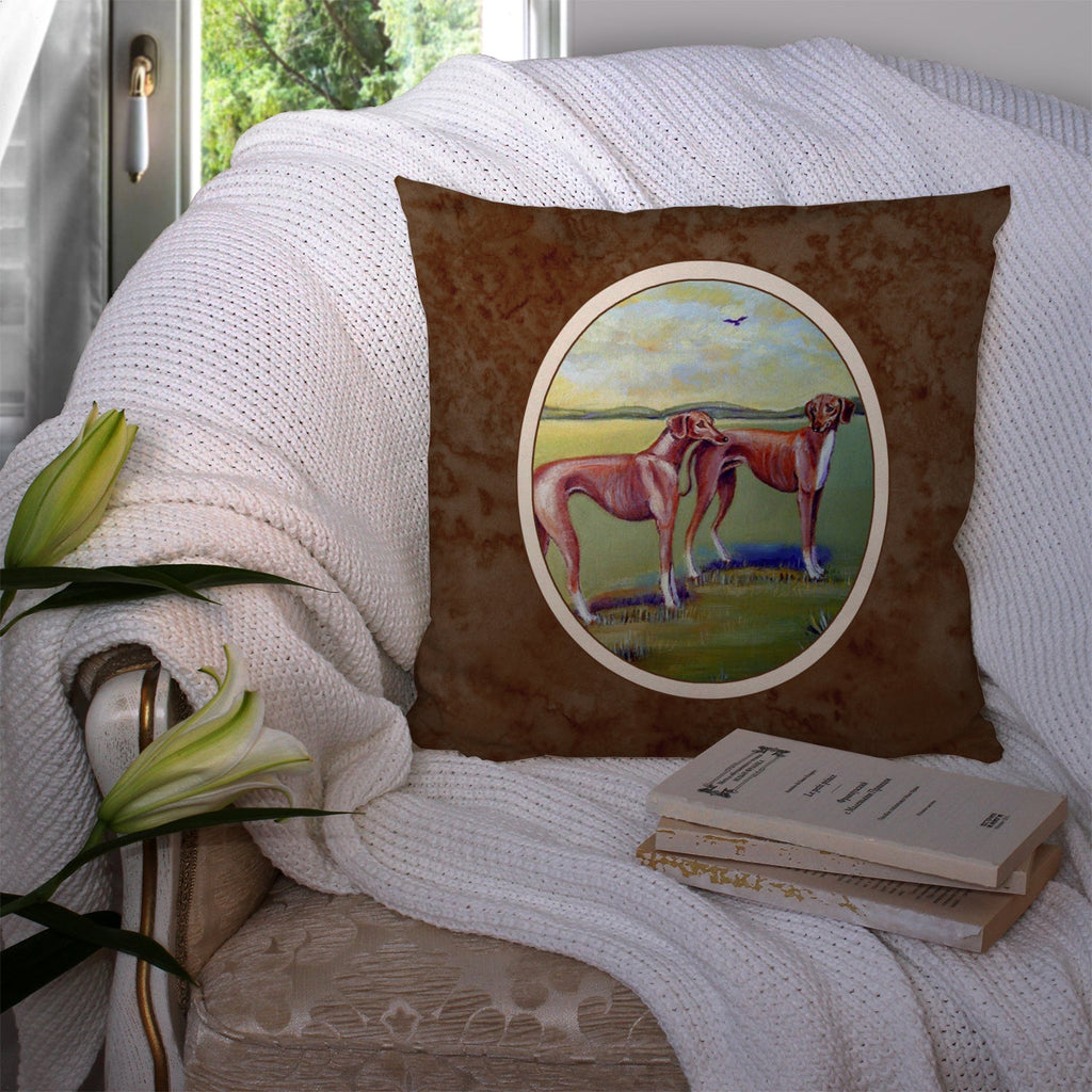 Azawakh Hound Decorative Throw Pillow 14x14 Indoor Outdoor Accent Cushion, Fabric Cover with Insert for Sofa, Bed, Porch & Living Room