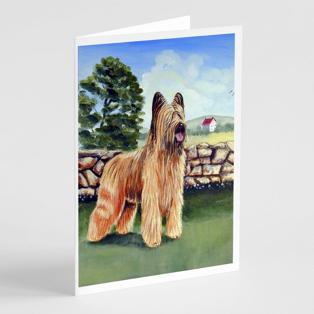 Briard Greeting Cards Pack of 8 Blank Cards with Envelopes Whimsical A7 Size 5x7