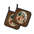 Briard Pot Holder Set of 2 Heat Resistant Quilted Hot Pads 7.5 x 7.5 Inch, Insulated Kitchen Trivets for Cooking & Baking