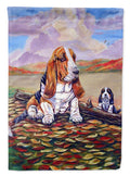 Basset Hound House Flag 28x40 Porch Sleeve Pole Decorative Outside Yard Banner Artwork Wall Hanging, Polyester
