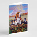 Basset Hound Greeting Cards Pack of 8 Blank Cards with Envelopes Whimsical A7 Size 5x7