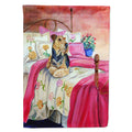 Airedale Waiting on Mom House Flag 28x40 Porch Sleeve Pole Decorative Outside Yard Banner Artwork Wall Hanging, Polyester