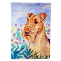 Airedale Terrier in Flowers House Flag 28x40 Porch Sleeve Pole Decorative Outside Yard Banner Artwork Wall Hanging, Polyester