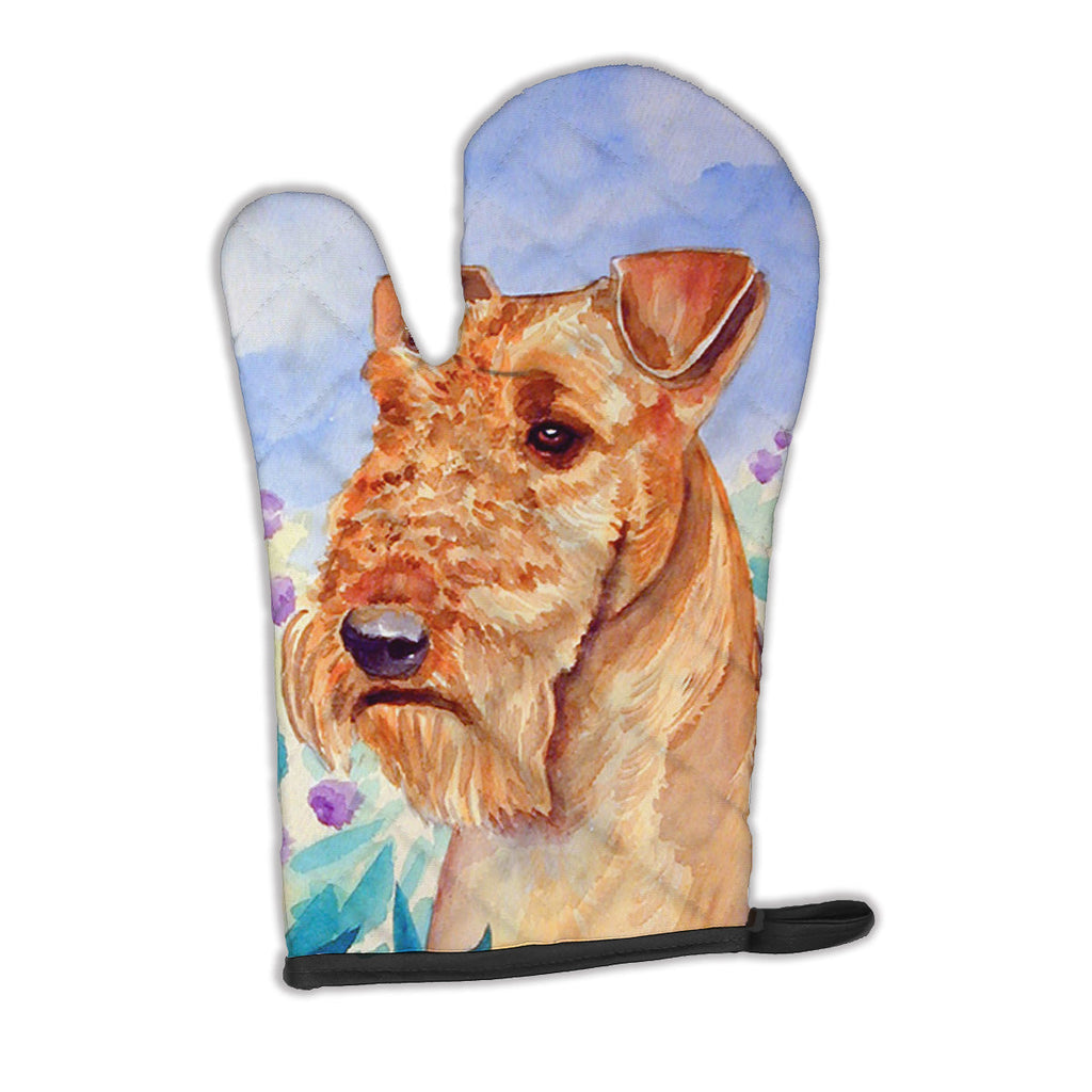 Airedale Terrier in Flowers Oven Mitt Heat Resistant Thick Oven Mitt for Hot Pans and Oven, Kitchen Mitt Protect Hands, Cooking Baking Glove
