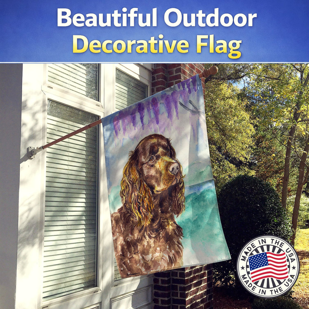 American Water Spaniel House Flag 28x40 Porch Sleeve Pole Decorative Outside Yard Banner Artwork Wall Hanging, Polyester