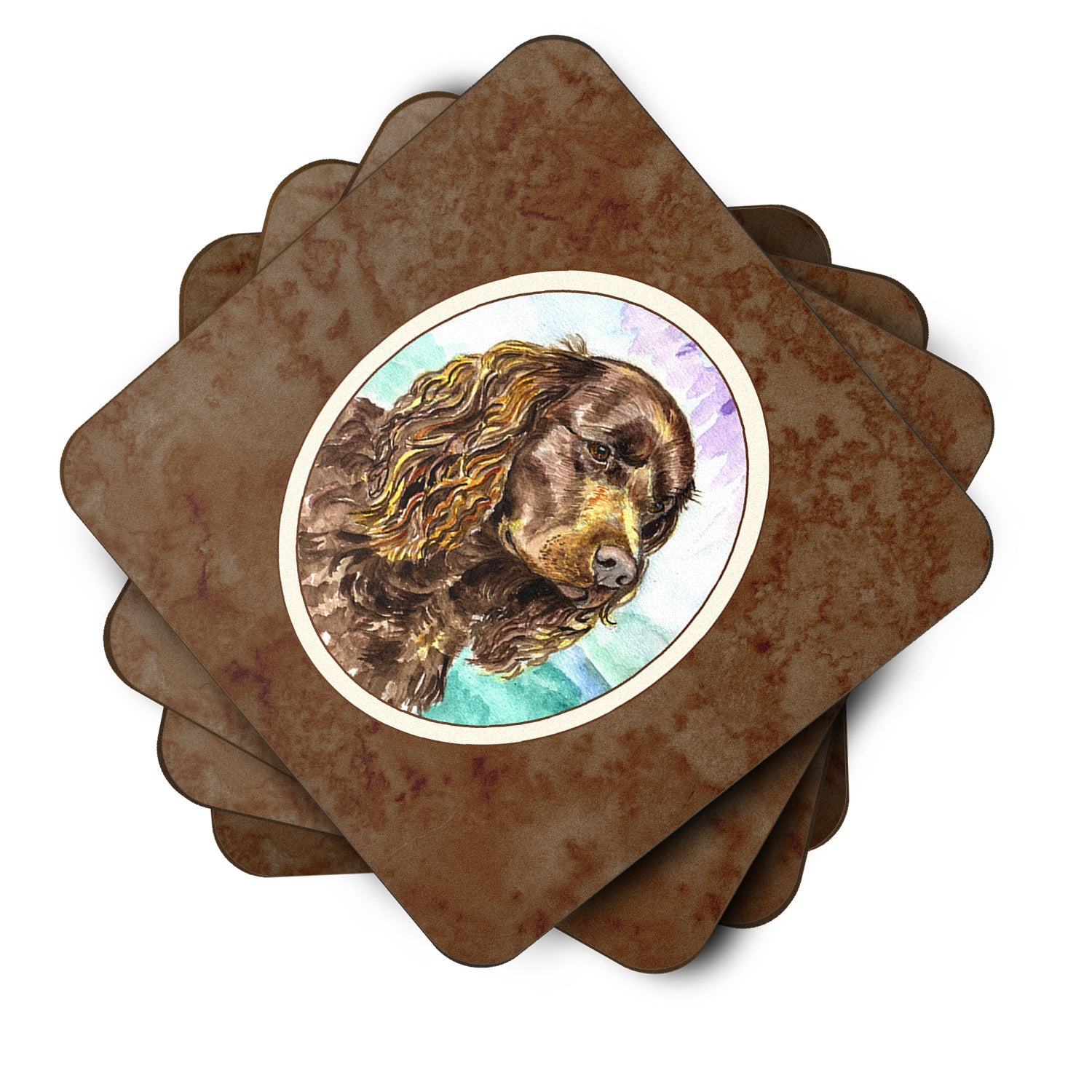 American Water Spaniel Foam Coasters Set of 4 Cup Coasters for Indoor Outdoor, Tabletop Protection, Anti Slip, Mouse pad Material