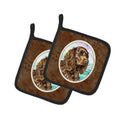 American Water Spaniel Pot Holder Set of 2 Heat Resistant Quilted Hot Pads 7.5 x 7.5 Inch, Insulated Kitchen Trivets for Cooking & Baking
